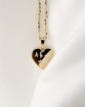 Hart ketting graveerplaatje hanger 12mm