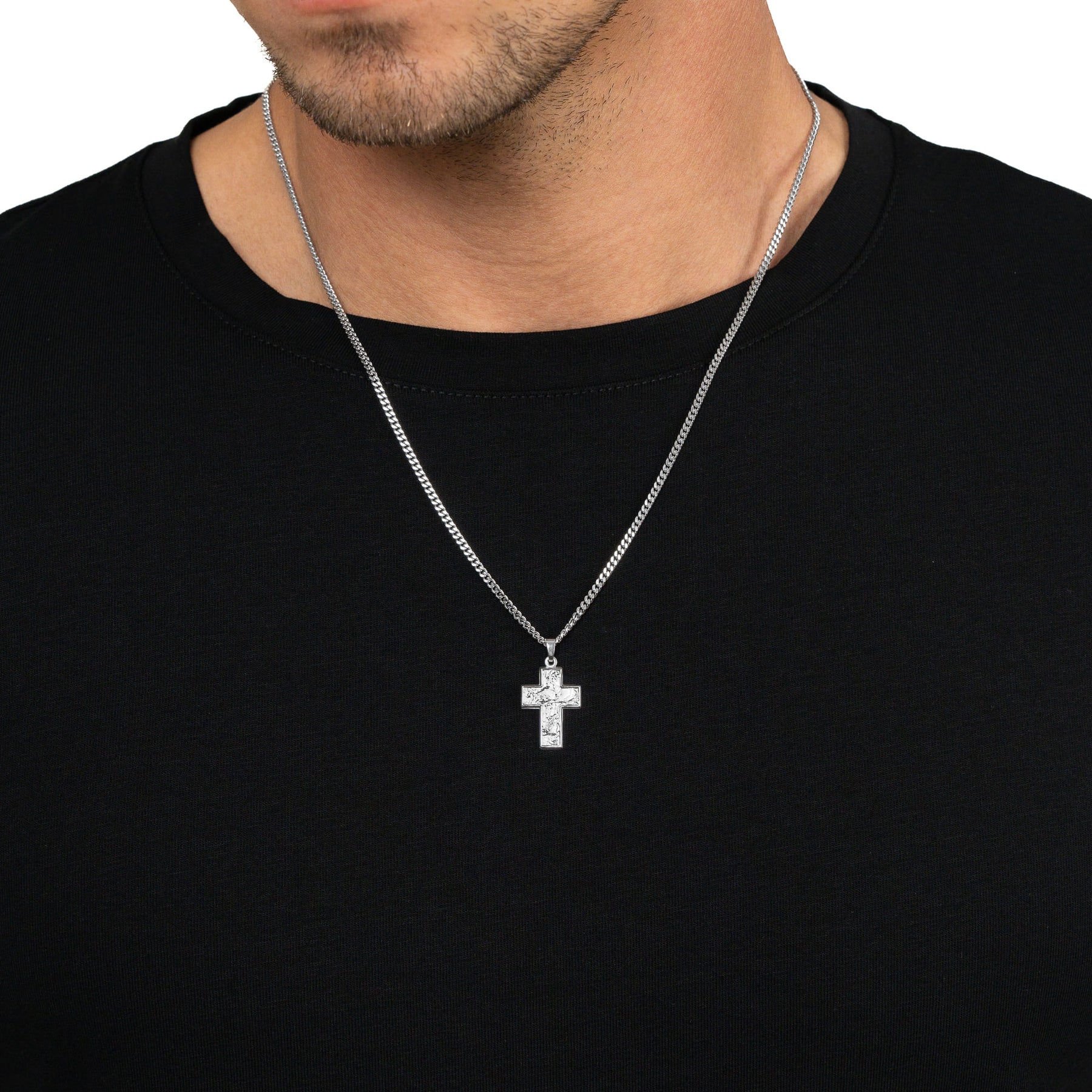 Kruis ketting graveerplaat hanger Sueno