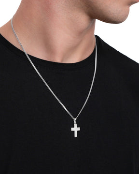Kruis ketting graveerplaat hanger gepolijst