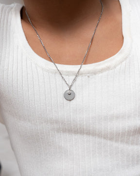 Graveerplaatjes hanger ketting zirkonia 12mm