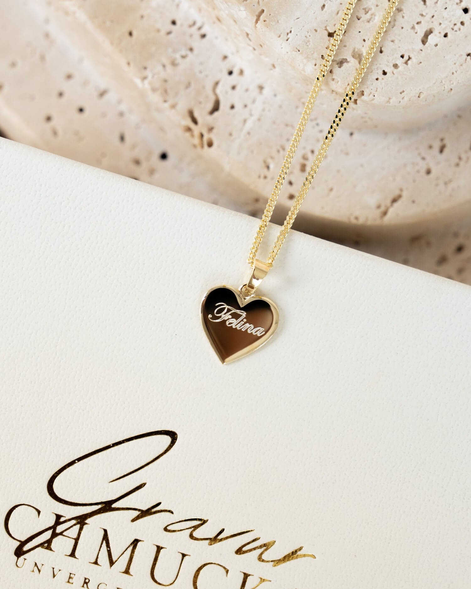 Hart ketting graveerplaatje hanger 12mm