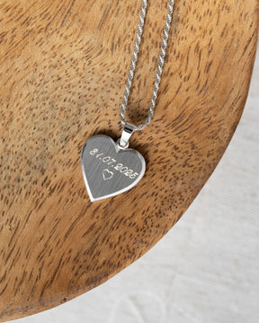 Hart ketting graveerplaatje hanger 12mm