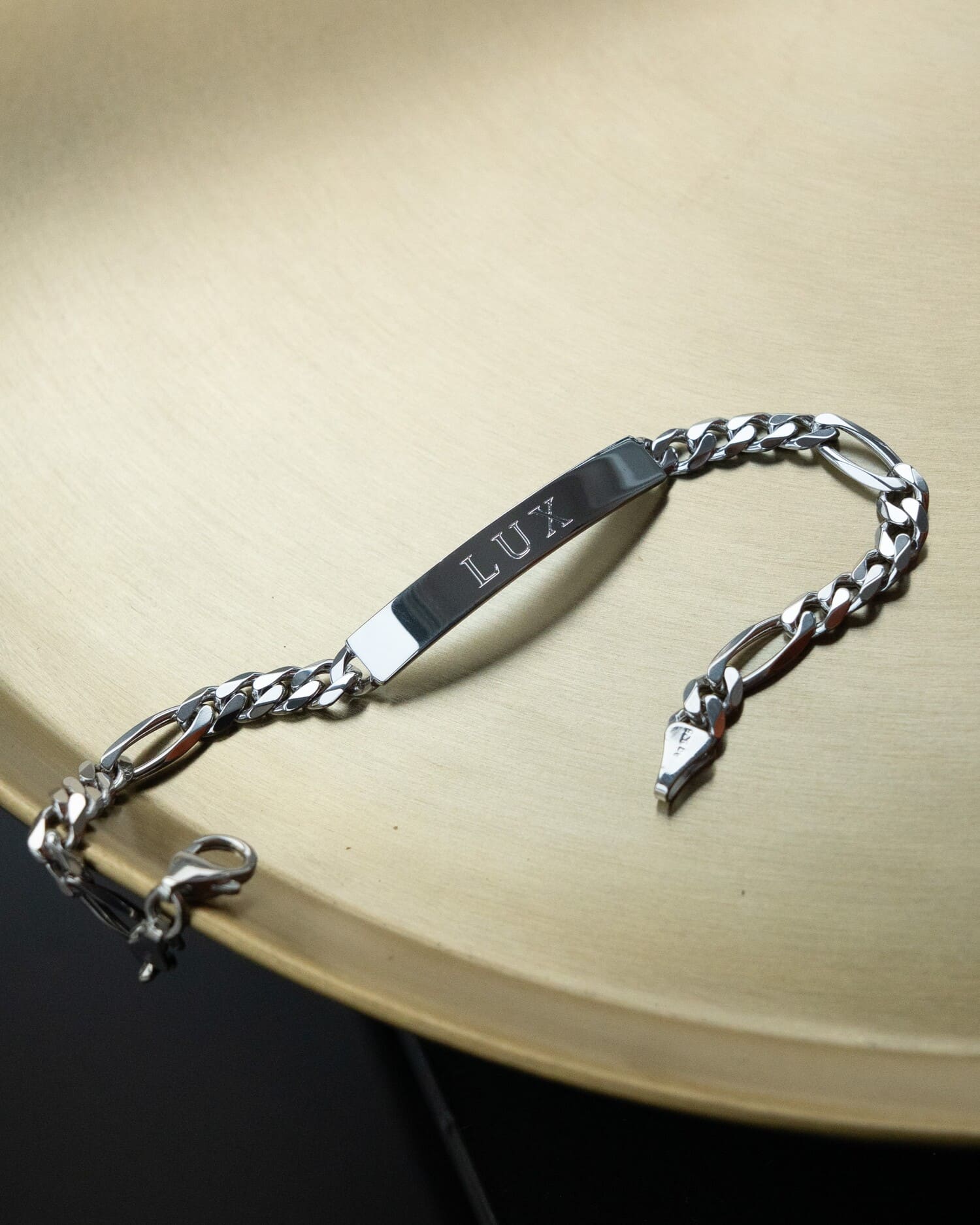 Graveerarmband Graveerplaatje Figaro ID armband