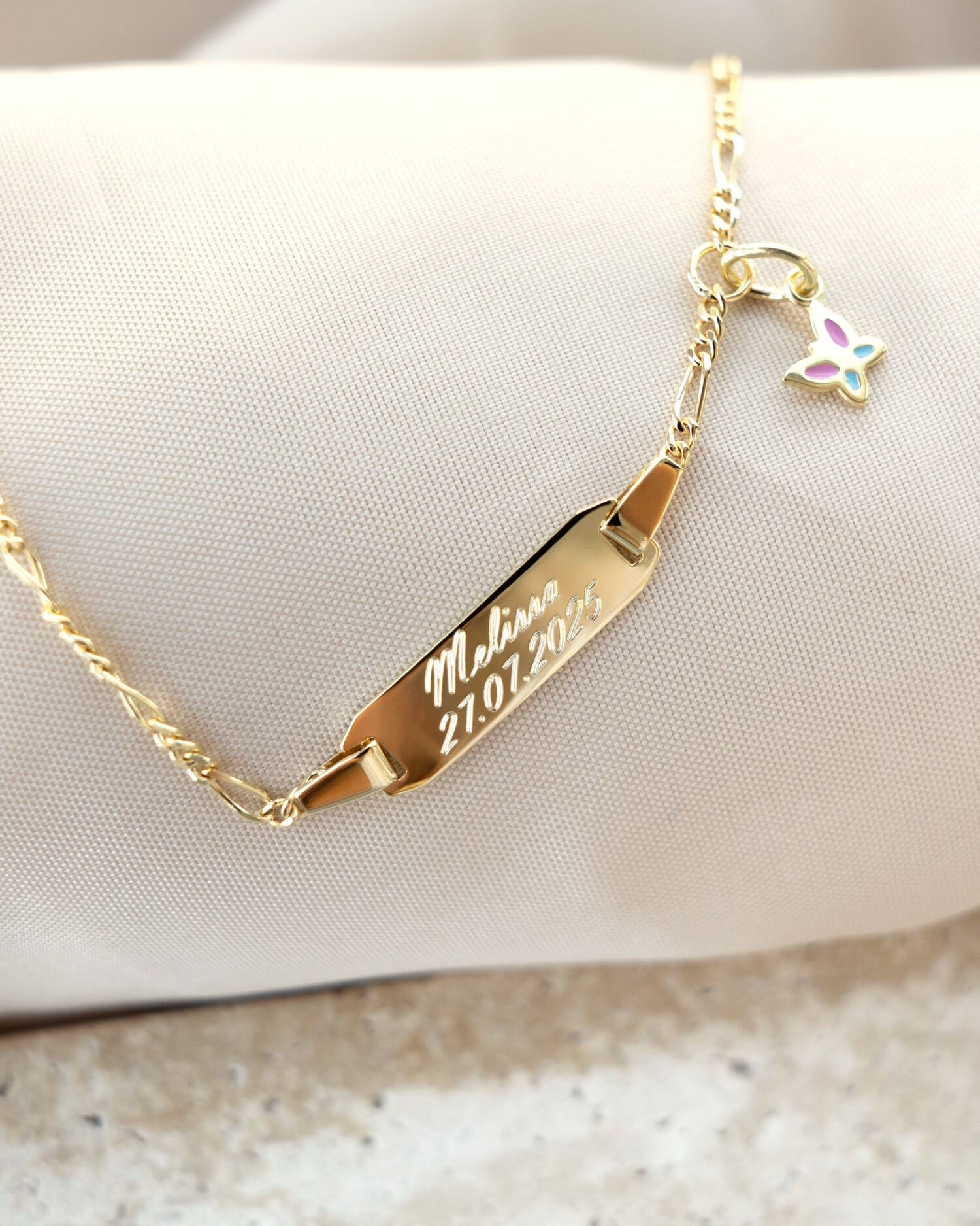 Graveerarmband graveerplaatje vlinder