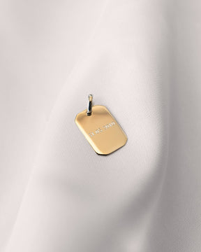 Graveerplaatjes halsketting hanger achthoek