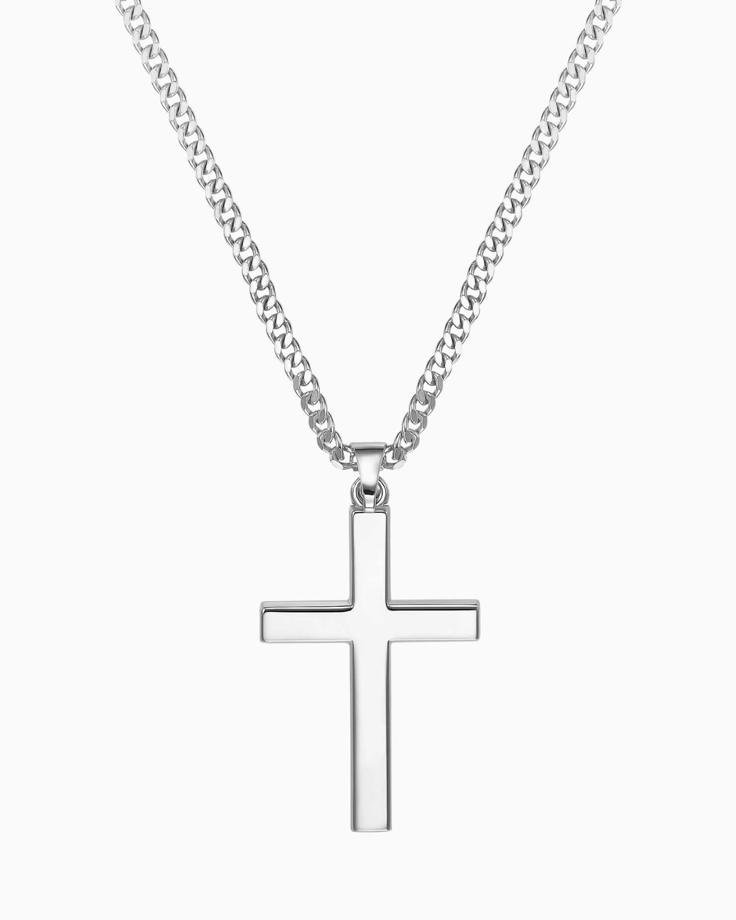 Kruis ketting graveerplaat hanger gepolijst
