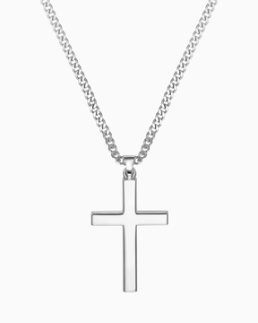 Kruis ketting graveerplaat hanger gepolijst