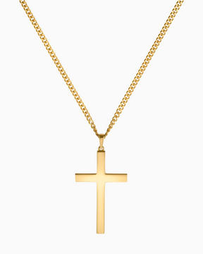 Kruis ketting graveerplaat hanger gepolijst