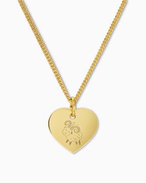 Sterrenbeeld hart ketting graveerplaatje hanger 13mm