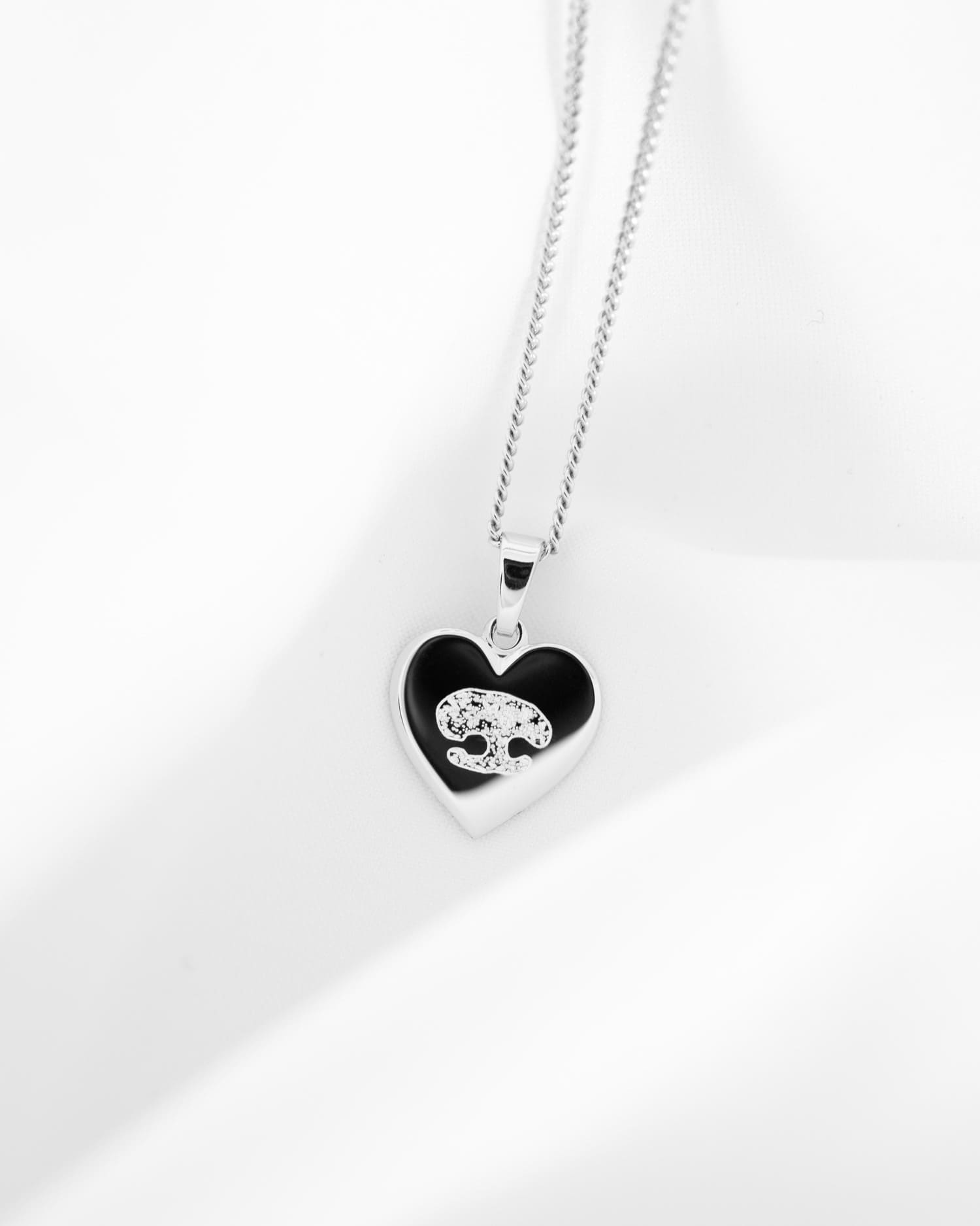 Hart ketting graveerplaatje hanger 12mm