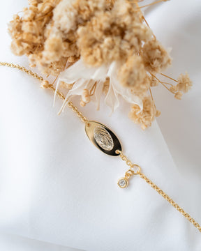 Graveerarmband graveerplaat ovale zirkonia