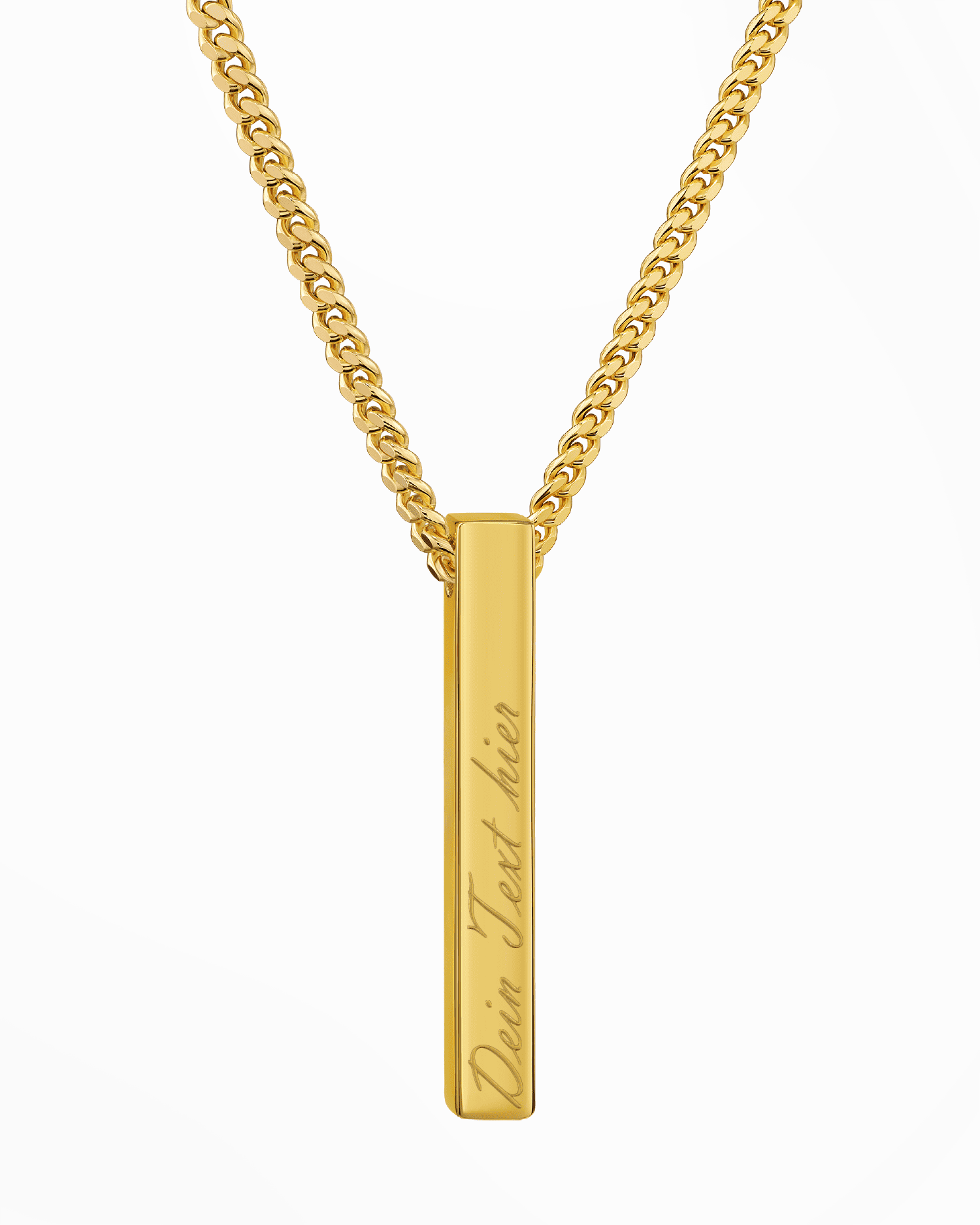 Staaf halsketting graveerplaatje hanger
