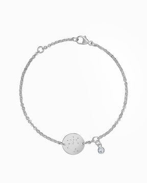 Bransoletka z grawerem znaku zodiaku z okrągłymi cyrkoniami