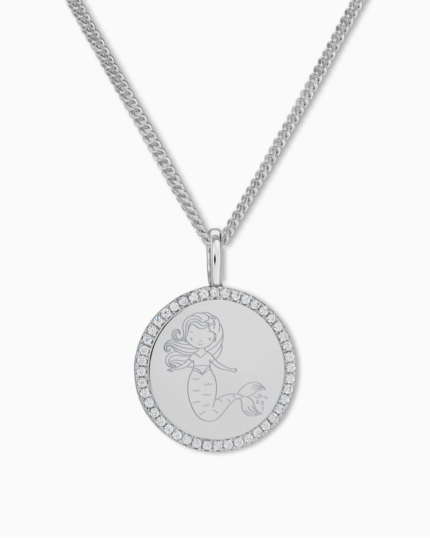 Symbole dziecka grawerowanie płytki naszyjnik wisiorek okrągły cyrkonia 16mm