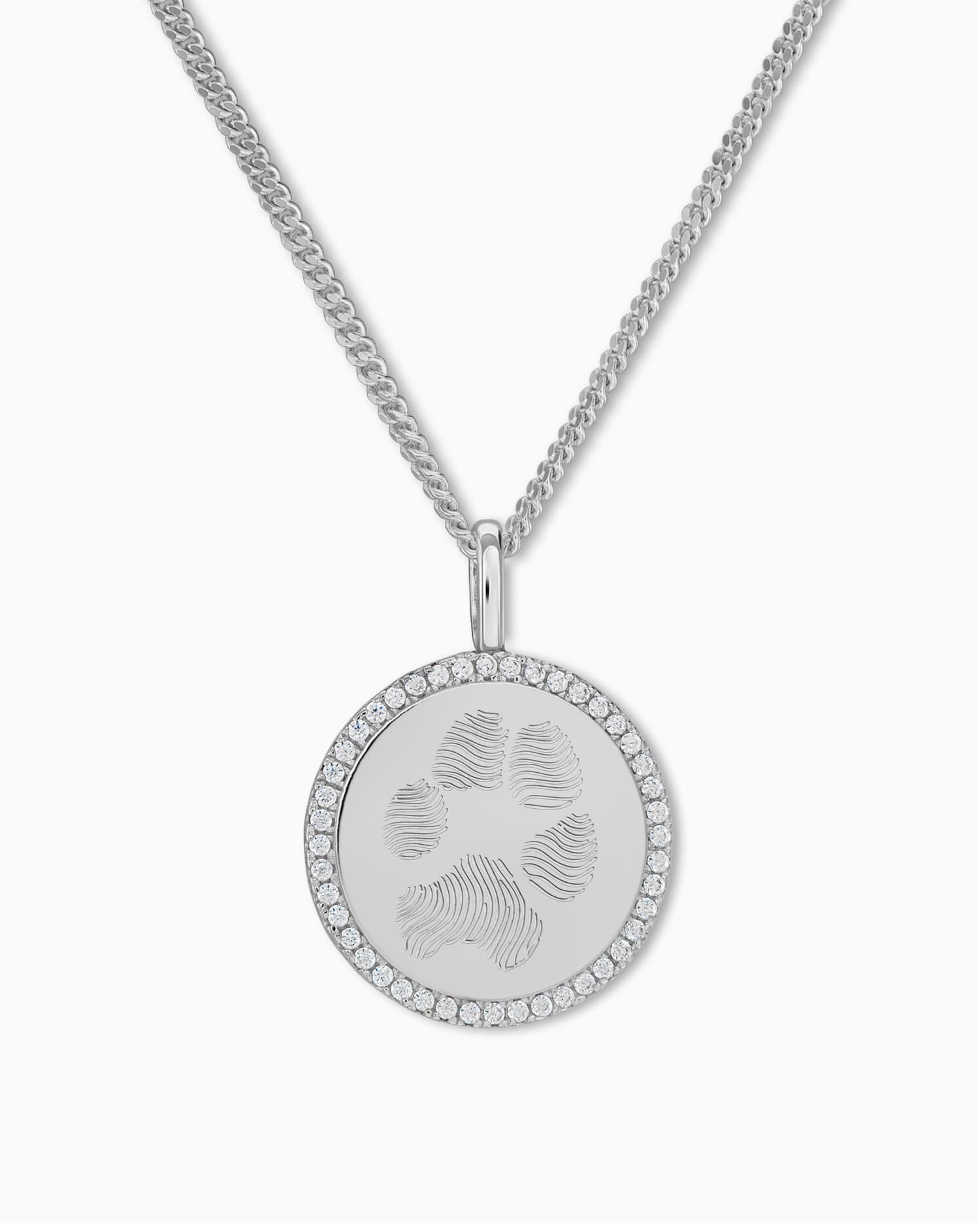 Naszyjnik z okrągłymi cyrkoniami 16mm - Gravurschmuck.de