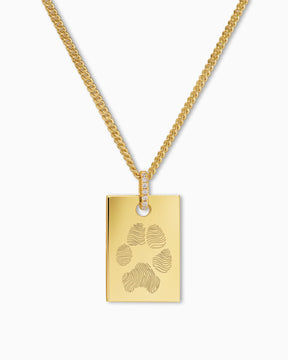 Naszyjnik z cyrkoniami kwadratowy - Gravurschmuck.de