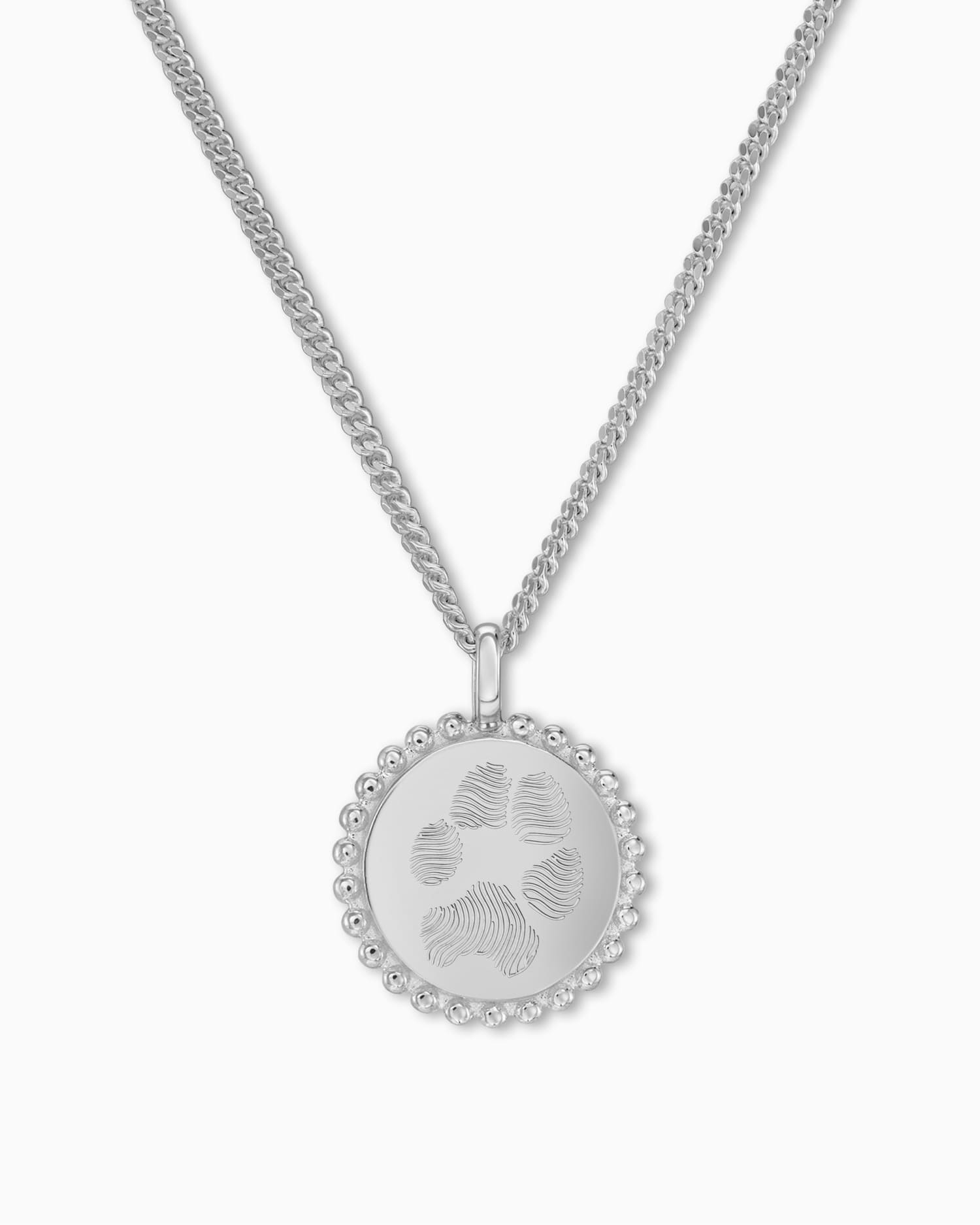 Grawerowane tabliczki z odciskiem łapy wisiorek naszyjnik okrągły 14mm - Gravurschmuck.de