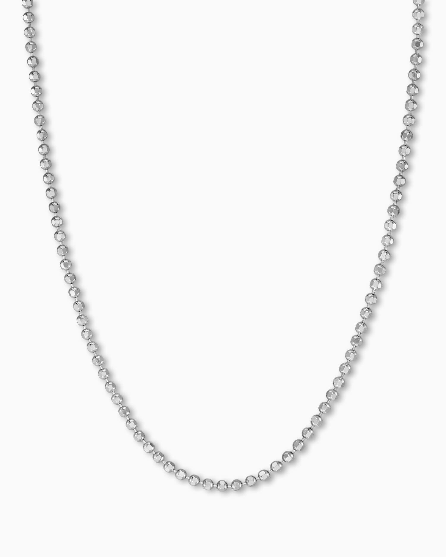 Łańcuszek kulkowy ze srebra 925 rodowanego 1.20mm